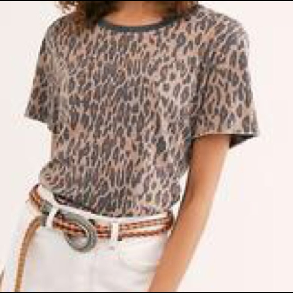 Free People “Tourist Tee” in leopard